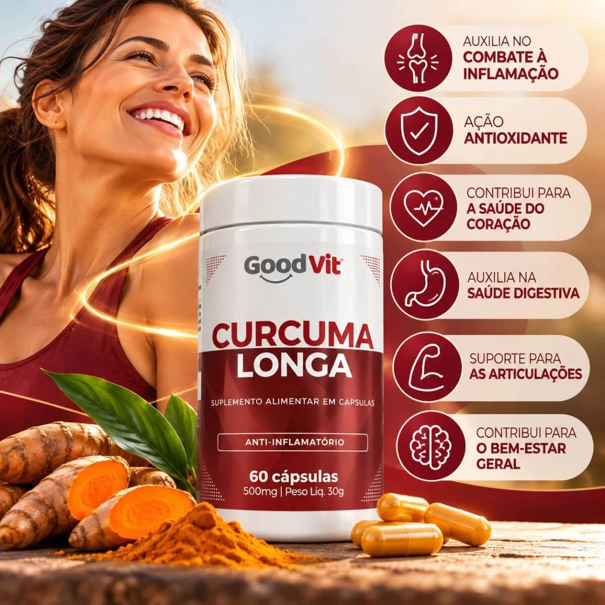 CURCUMA 80MG 60CAPS - GOOD VIT — imagem 3 | Farmácia Resyla