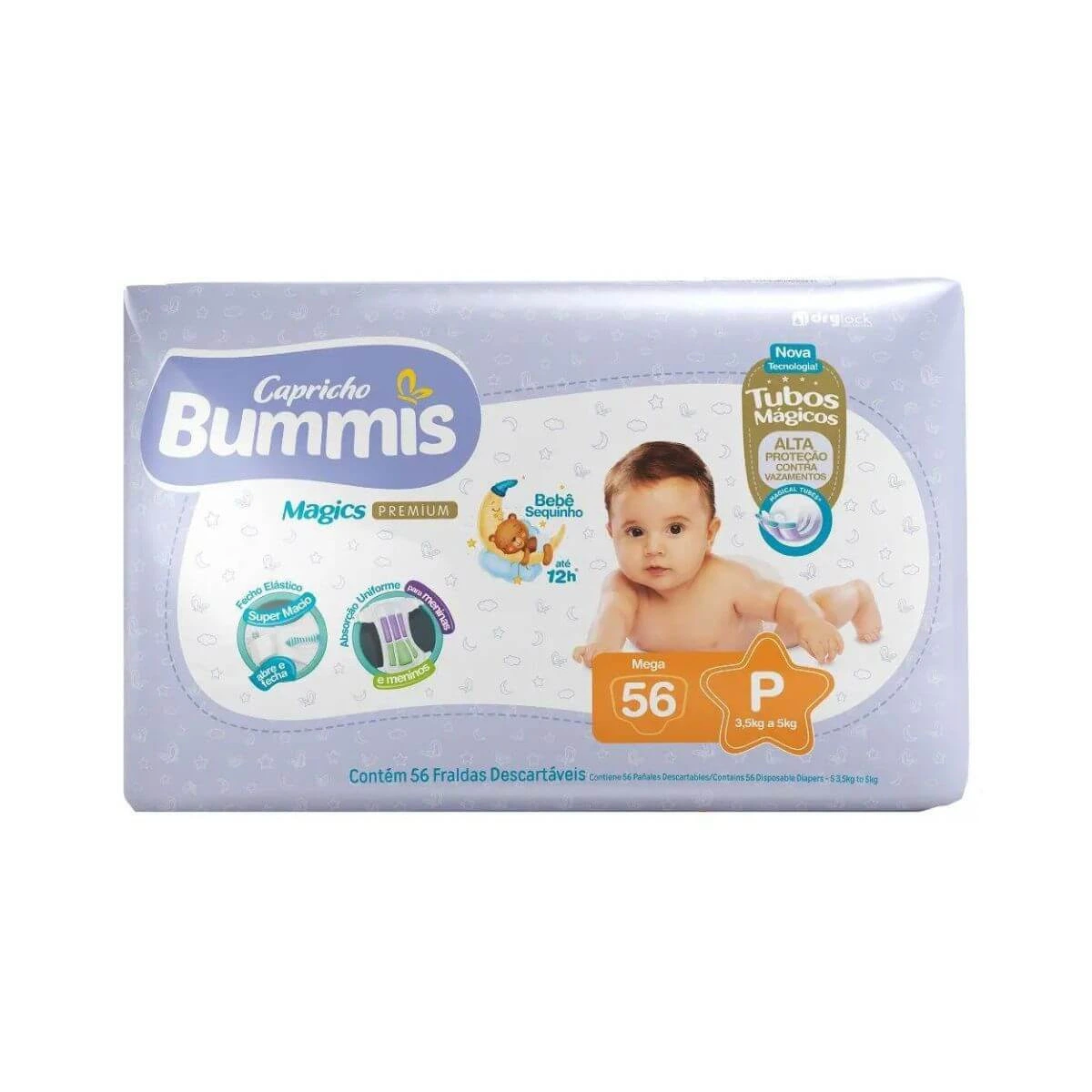 FRALDA CAPRICHO BUMMIS MEGA P C/56UN — Capricho Bummis | Farmácia Resyla