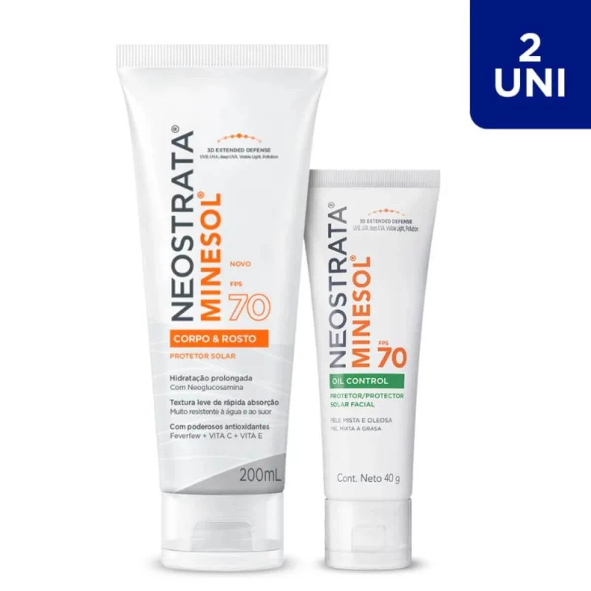 KIT PROTETOR NEOSTRATA OIL CONTROL FACIAL FPS70 40G + CORPO E ROSTO FPS70 200ML — imagem 2 | Farmácia Resyla