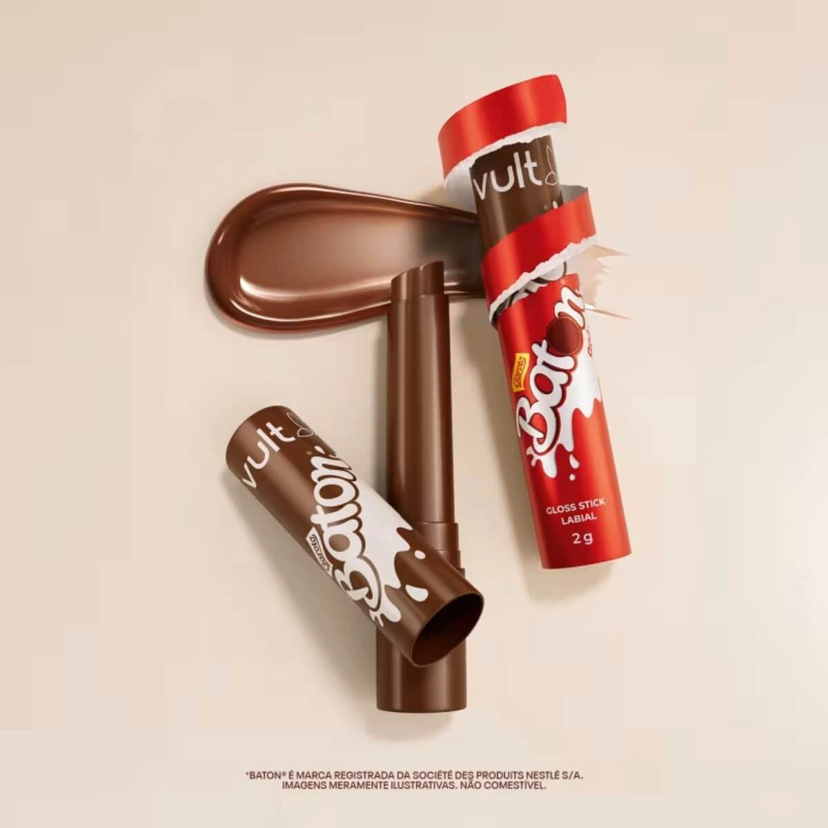 GLOSS VULT BATON GAROTO STICK MARROM — imagem 4 | Farmácia Resyla