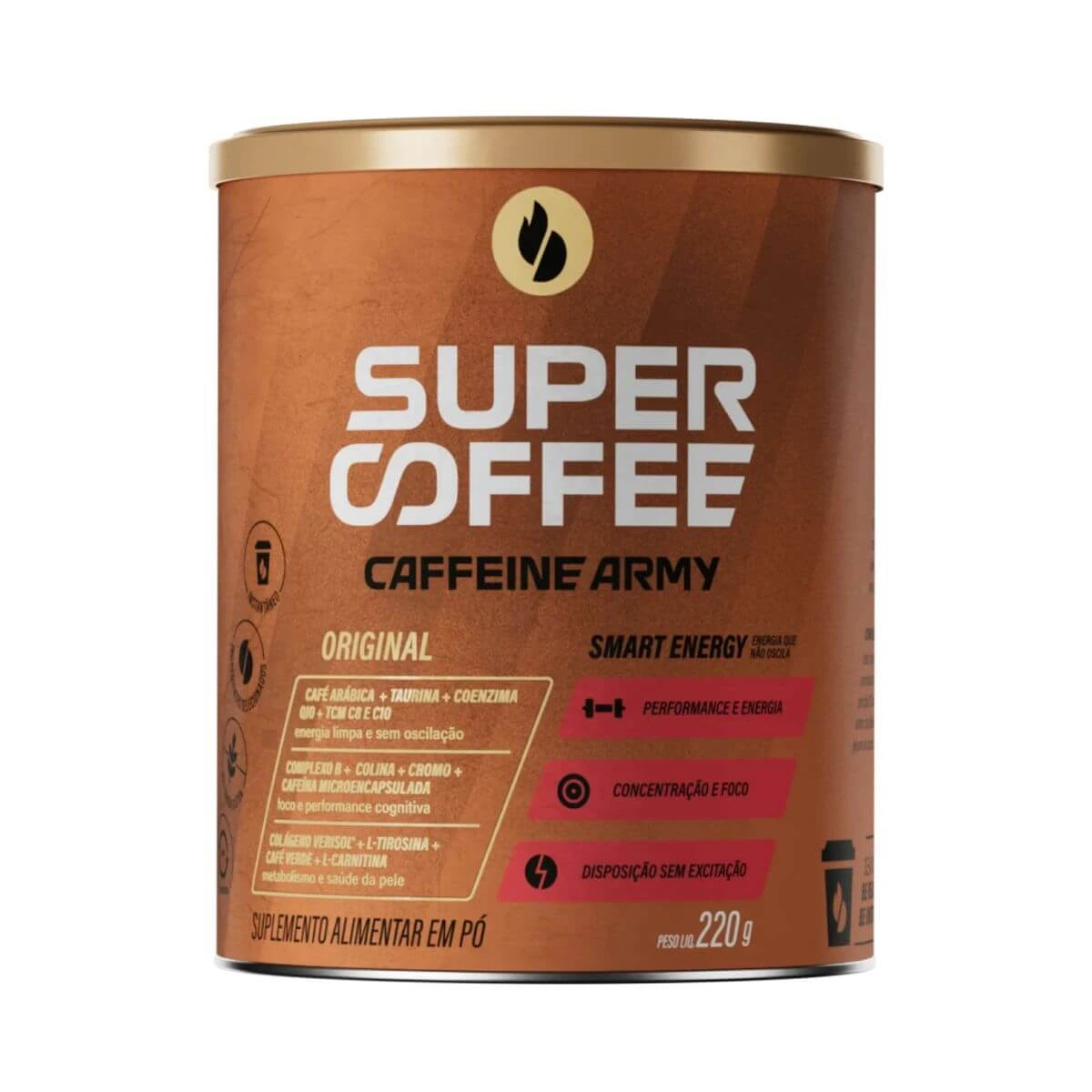 SUPERCOFFEE SABOR ORIGINAL 220G — Caffeine Army | Farmácia Resyla