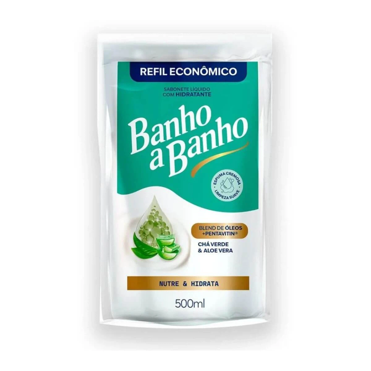 REFIL SABONETE LÍQUIDO BANHO A BANHO CHÁ VERDE E ALOE VERA 500ML — imagem 3 | Farmácia Resyla