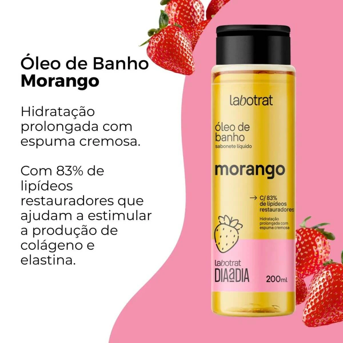 ÓLEO DE BANHO SABONETE LABOTRAT MORANGO 200ML — imagem 2 | Farmácia Resyla