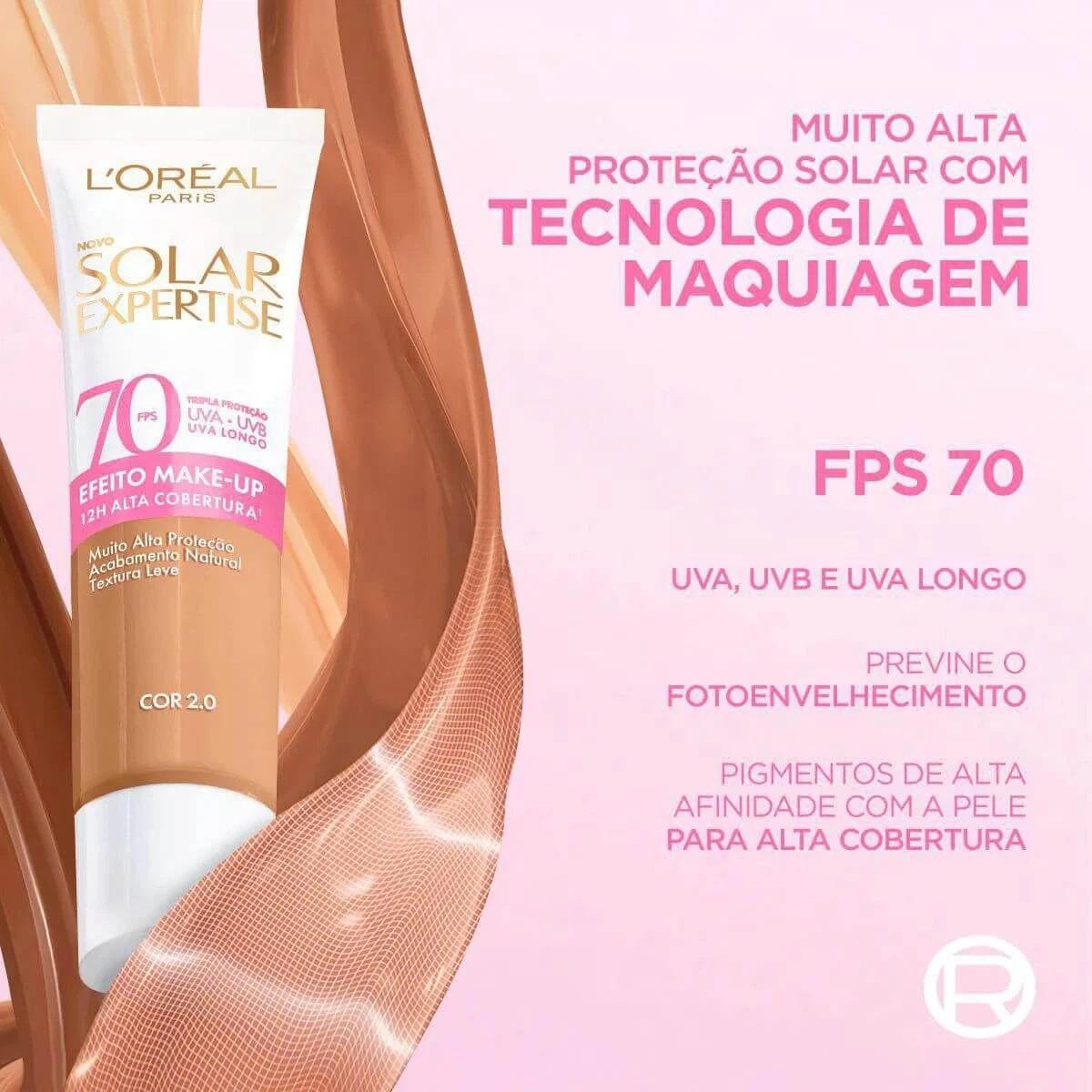 PROTETOR SOLAR FACIAL L'ORÉAL EXPERTISE SOLAR EFEITO MAKE-UP FPS70 COR 2.0 30G — imagem 5 | Farmácia Resyla