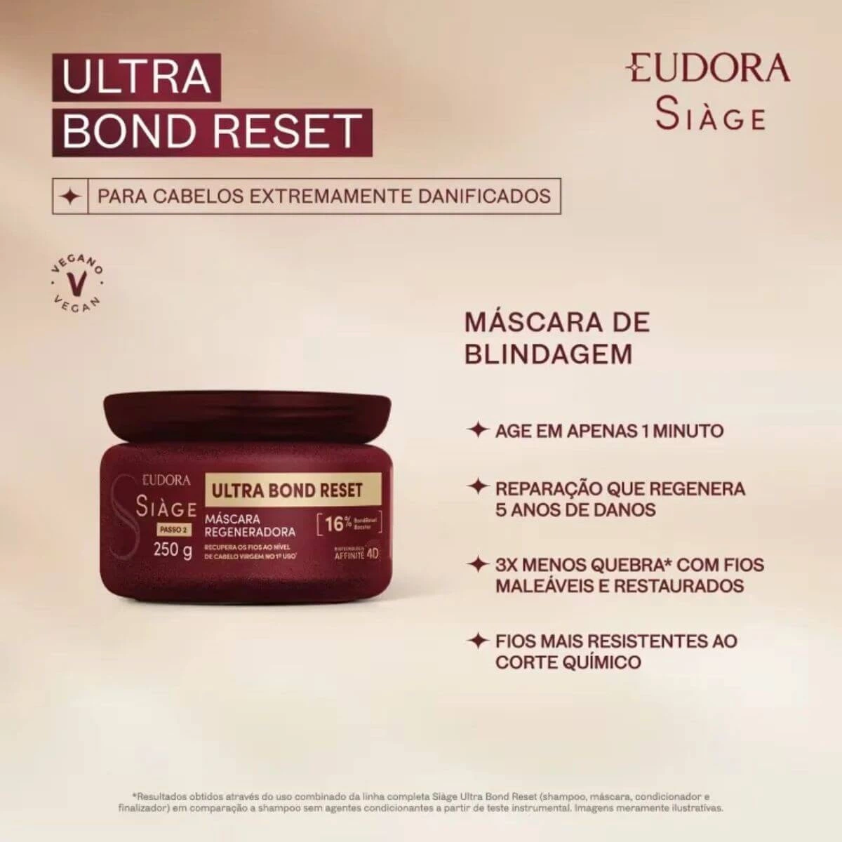 MÁSCARA EUDORA SIAGE ULTRA BOND RESET 250G — imagem 3 | Farmácia Resyla