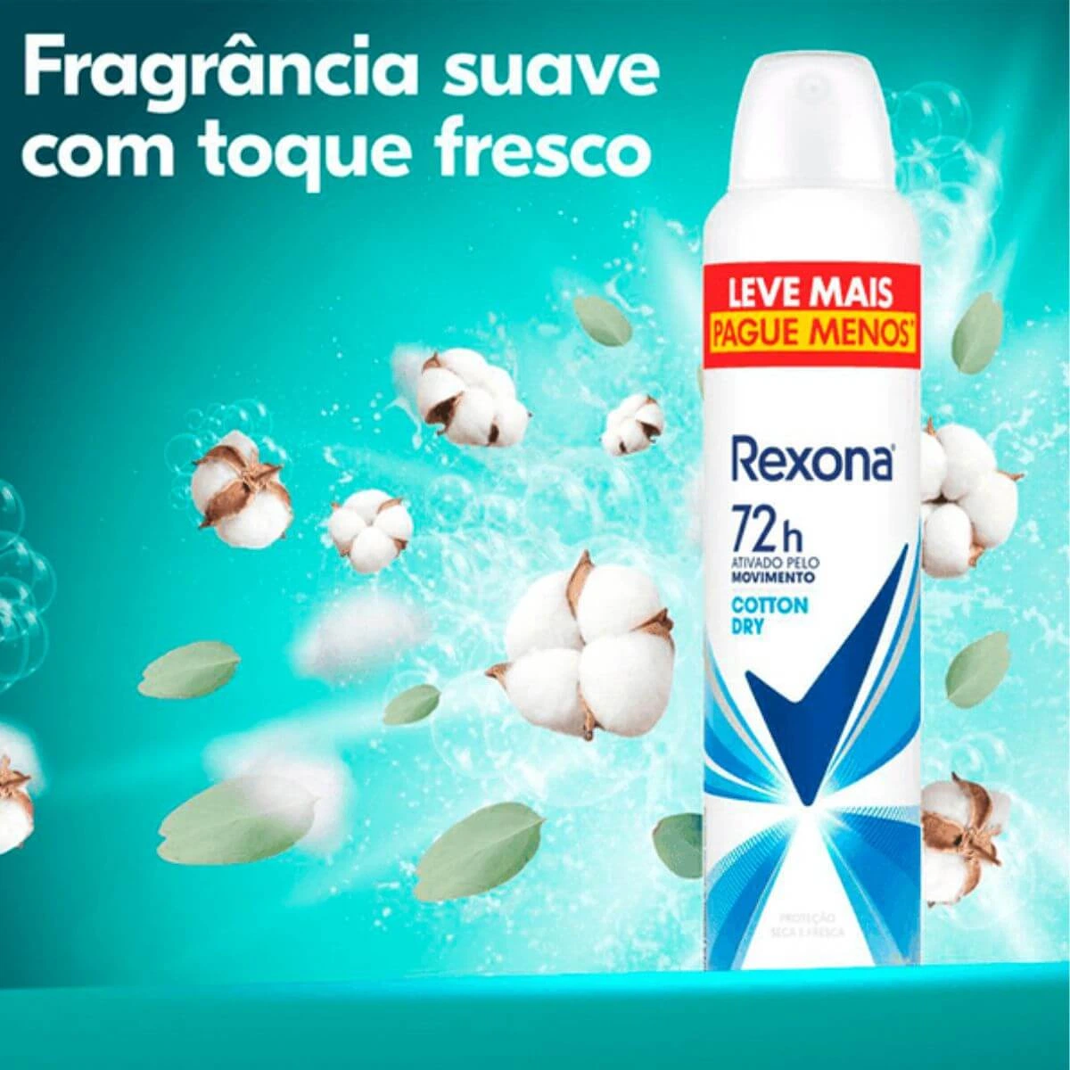 DESODORANTE ANTITRANSPIRANTE AEROSOL REXONA COTTON DRY FEMININO 250ML — imagem 3 | Farmácia Resyla