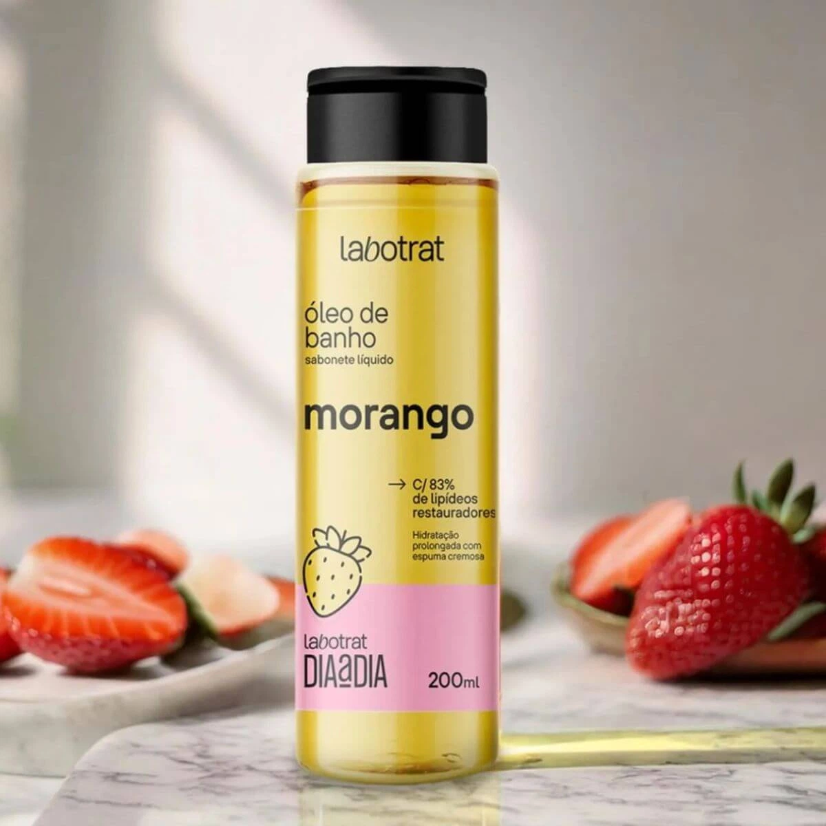 ÓLEO DE BANHO SABONETE LABOTRAT MORANGO 200ML — imagem 3 | Farmácia Resyla