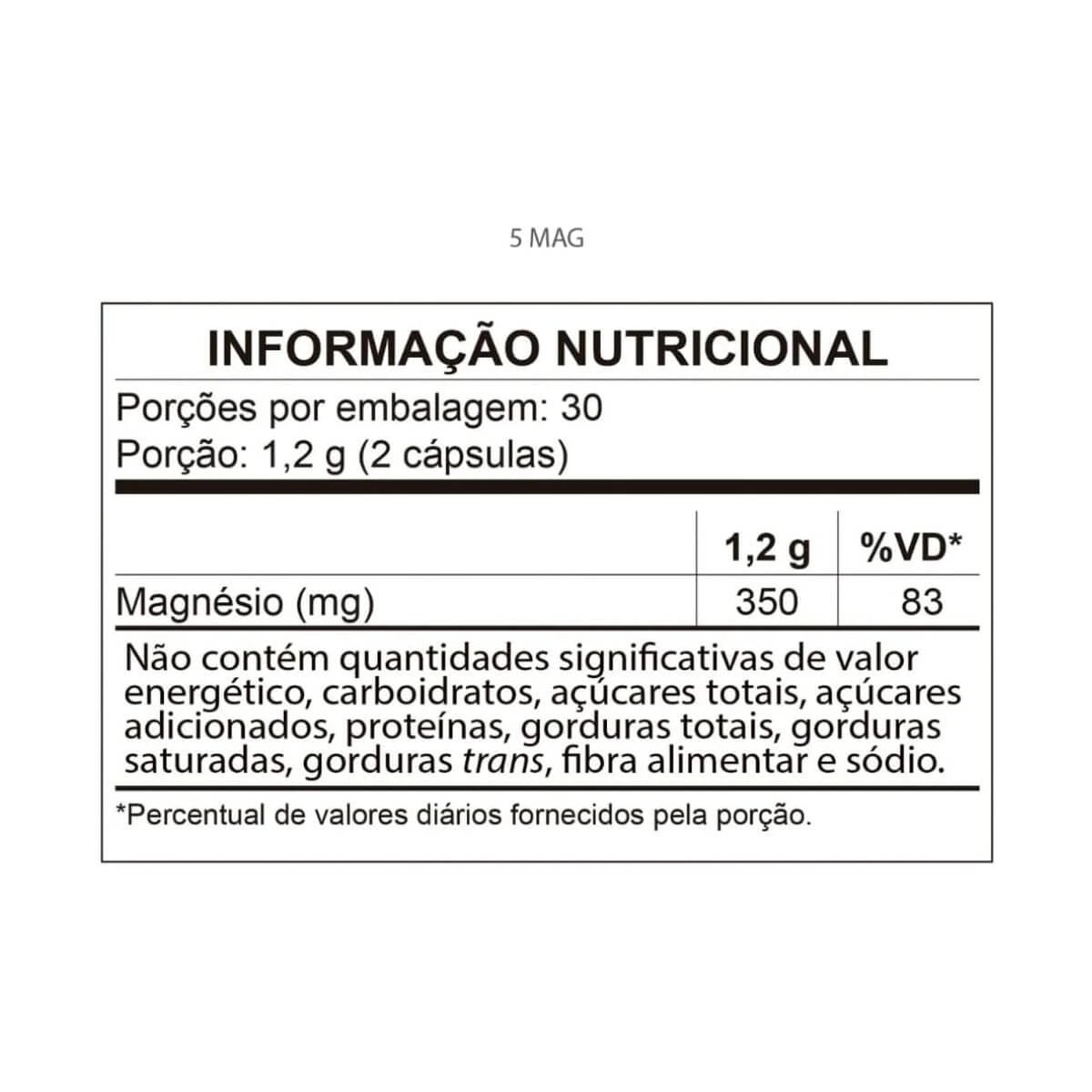 5MAG 500MG 60CAPS - QUALY NUTRI — imagem 3 | Farmácia Resyla