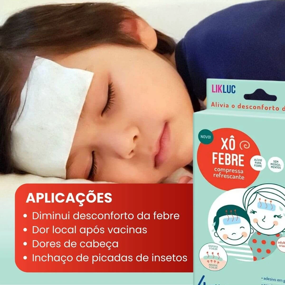 COMPRESSA REFRESCANTE XÔ FEBRE LIKLUC 4 UNIDADES — imagem 2 | Farmácia Resyla