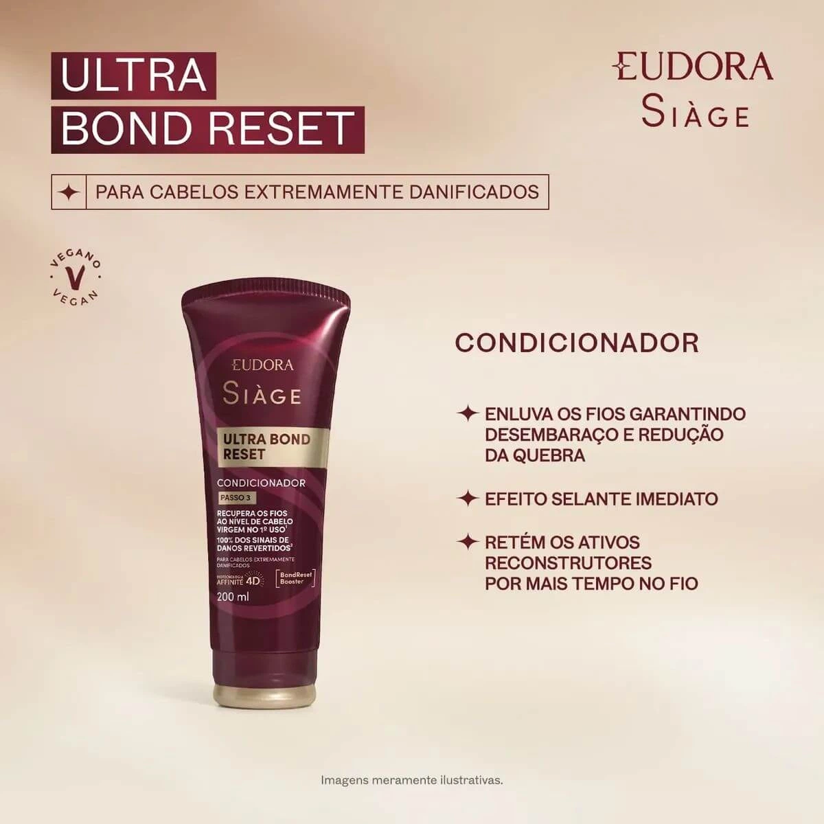CONDICIONADOR EUDORA SIÀGE ULTRA BOND RESET 200ML — imagem 3 | Farmácia Resyla