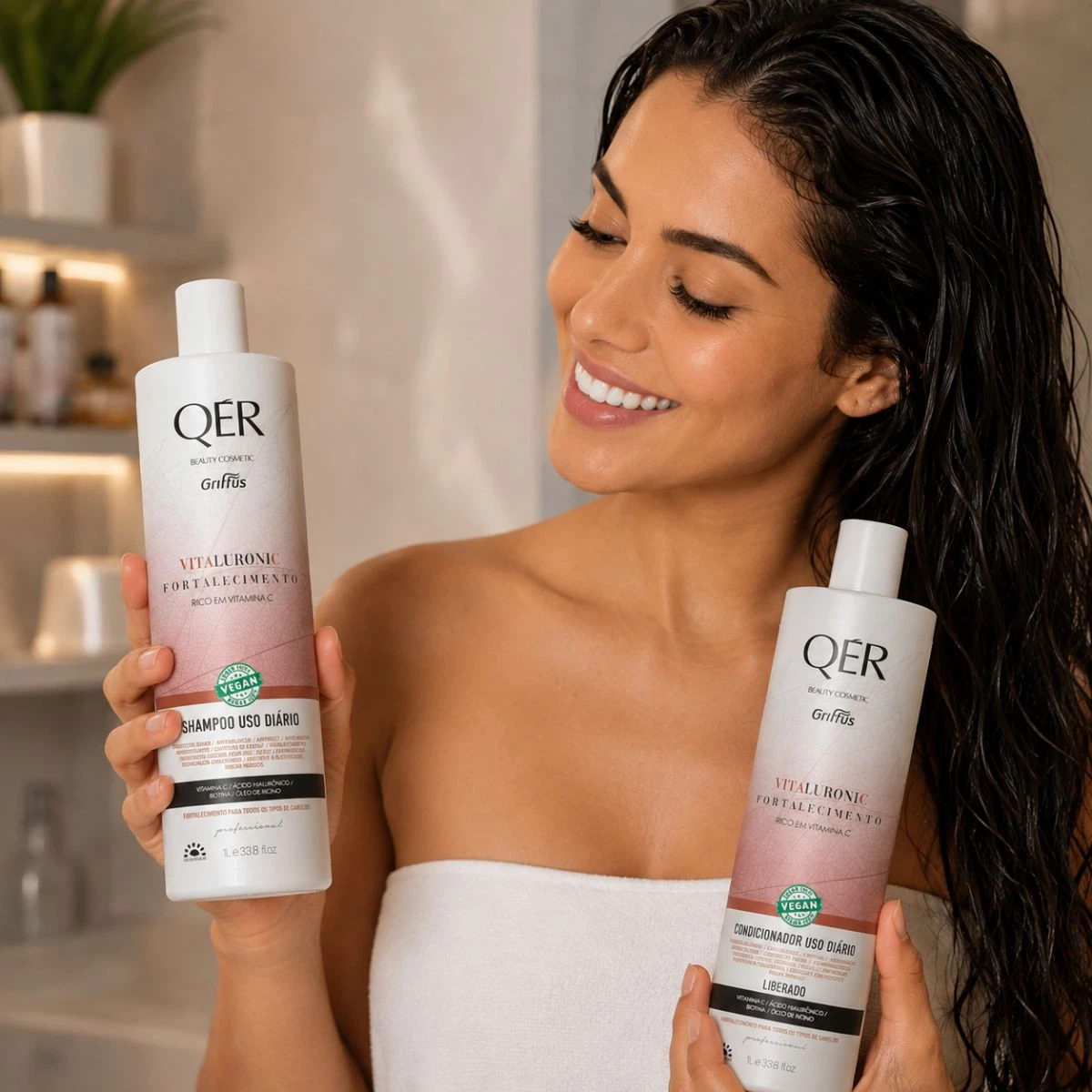 KIT GRIFFUS QER SHAMPOO+CONDICIONADOR VITALLURONIC 1L — imagem 3 | Farmácia Resyla