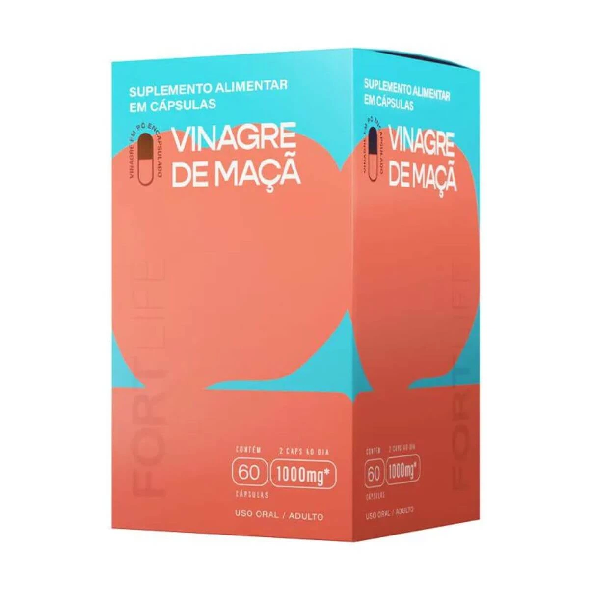VINAGRE DE MACA VERMELHA 1000MG 60UN - FORTLIFE — imagem 2 | Farmácia Resyla