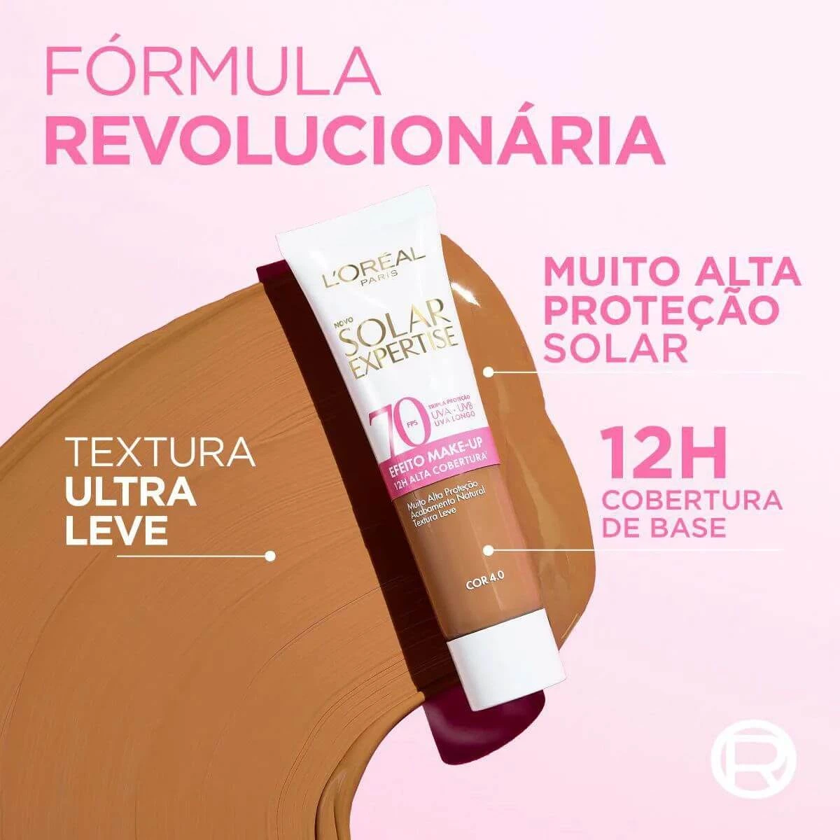 PROTETOR SOLAR FACIAL L'ORÉAL EXPERTISE SOLAR EFEITO MAKE-UP FPS70 COR 4.0 30G — imagem 5 | Farmácia Resyla