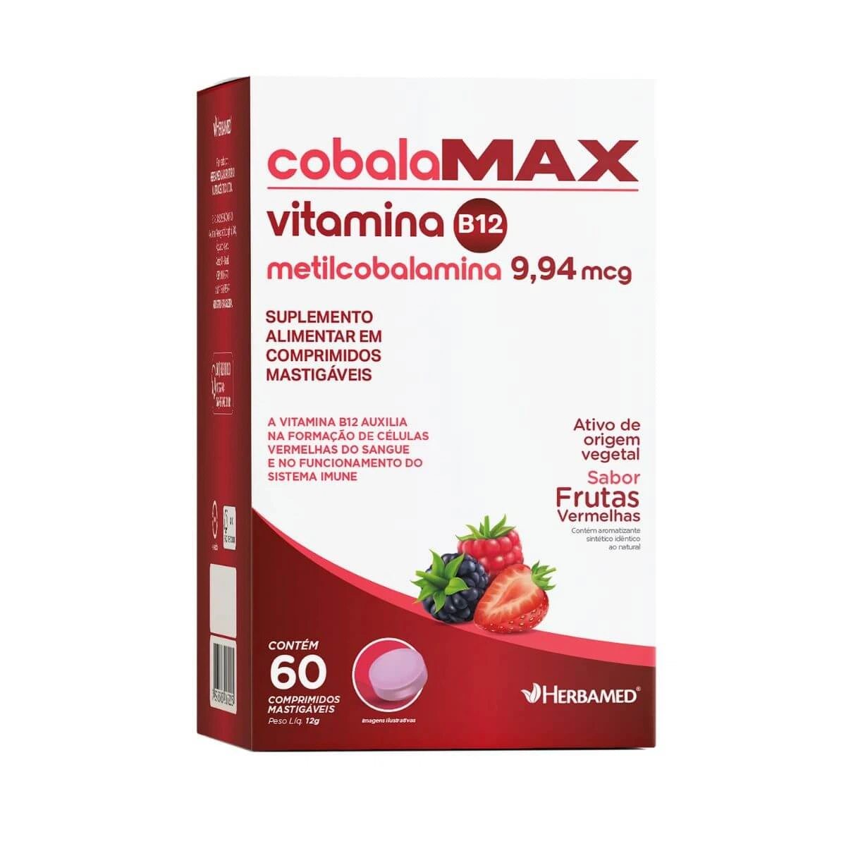COBALAMAX 9,94MCG 60CAPS MASTIGÁVEL - HERBAMED — Herbamed | Farmácia Resyla