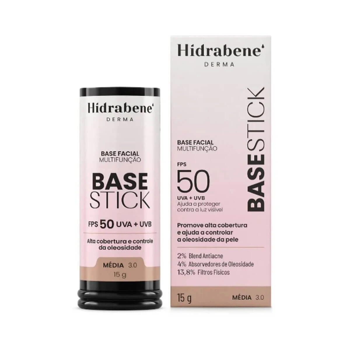 BASE STICK HIDRABENE FPS50 MEDIA 3.0 15G — Hidrabene | Farmácia Resyla