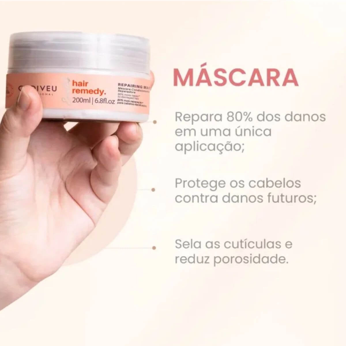 MÁSCARA CADIVEU HAIR REMEDY 200ML — imagem 3 | Farmácia Resyla