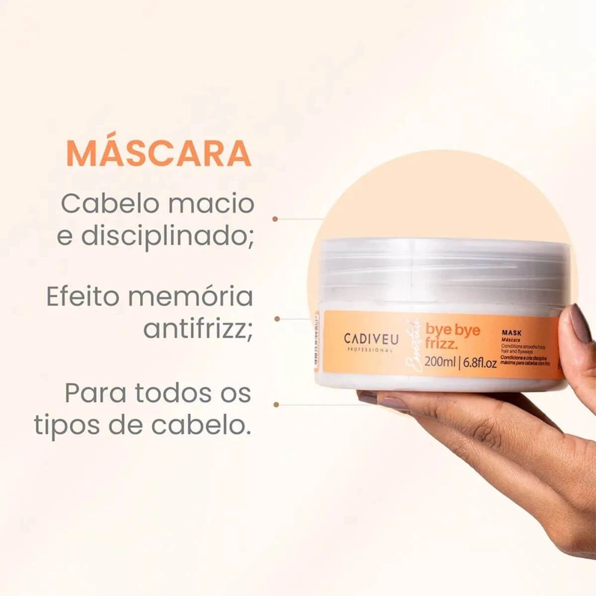 MÁSCARA BYE BYE FRIZZ CADIVEU 200ML — imagem 2 | Farmácia Resyla