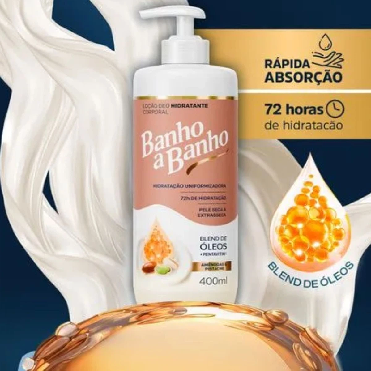 LOÇÃO HIDRATANTE BANHO A BANHO AMÊNDOAS E PISTACHE 400ML — imagem 3 | Farmácia Resyla