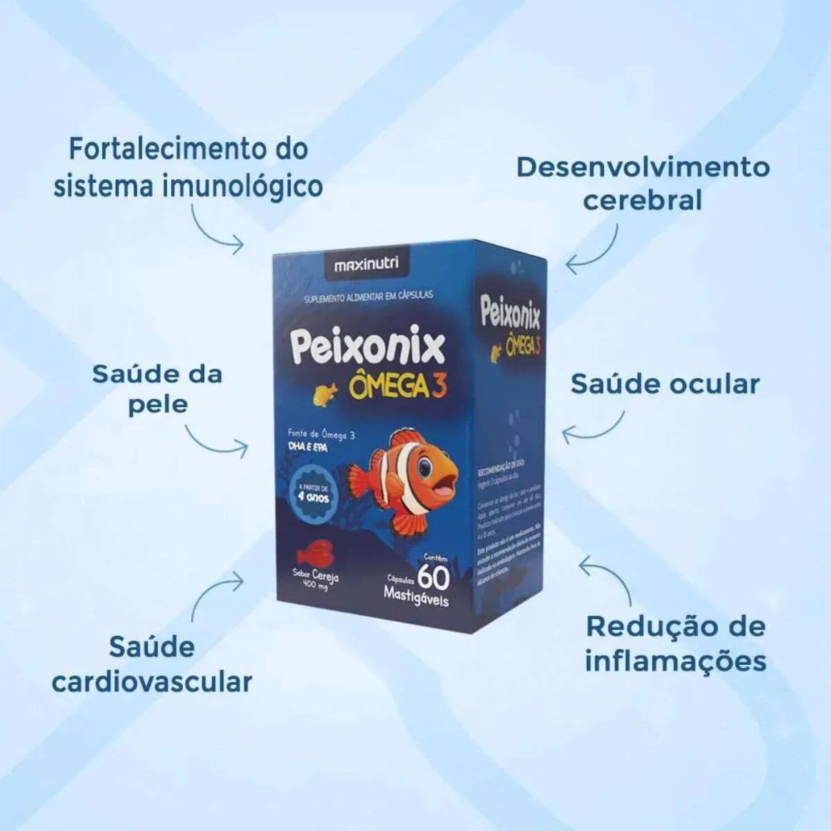 PEIXONIX ÔMEGA 3 60 CÁPSULAS MASTIGÁVEIS - MAXINUTRI — imagem 4 | Farmácia Resyla