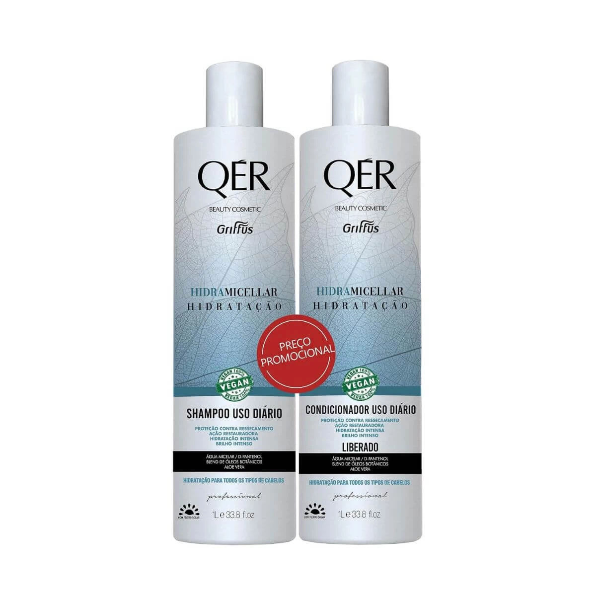KIT GRIFFUS QER SHAMPOO+CONDICIONADOR MICELAR 1L — Griffus | Farmácia Resyla