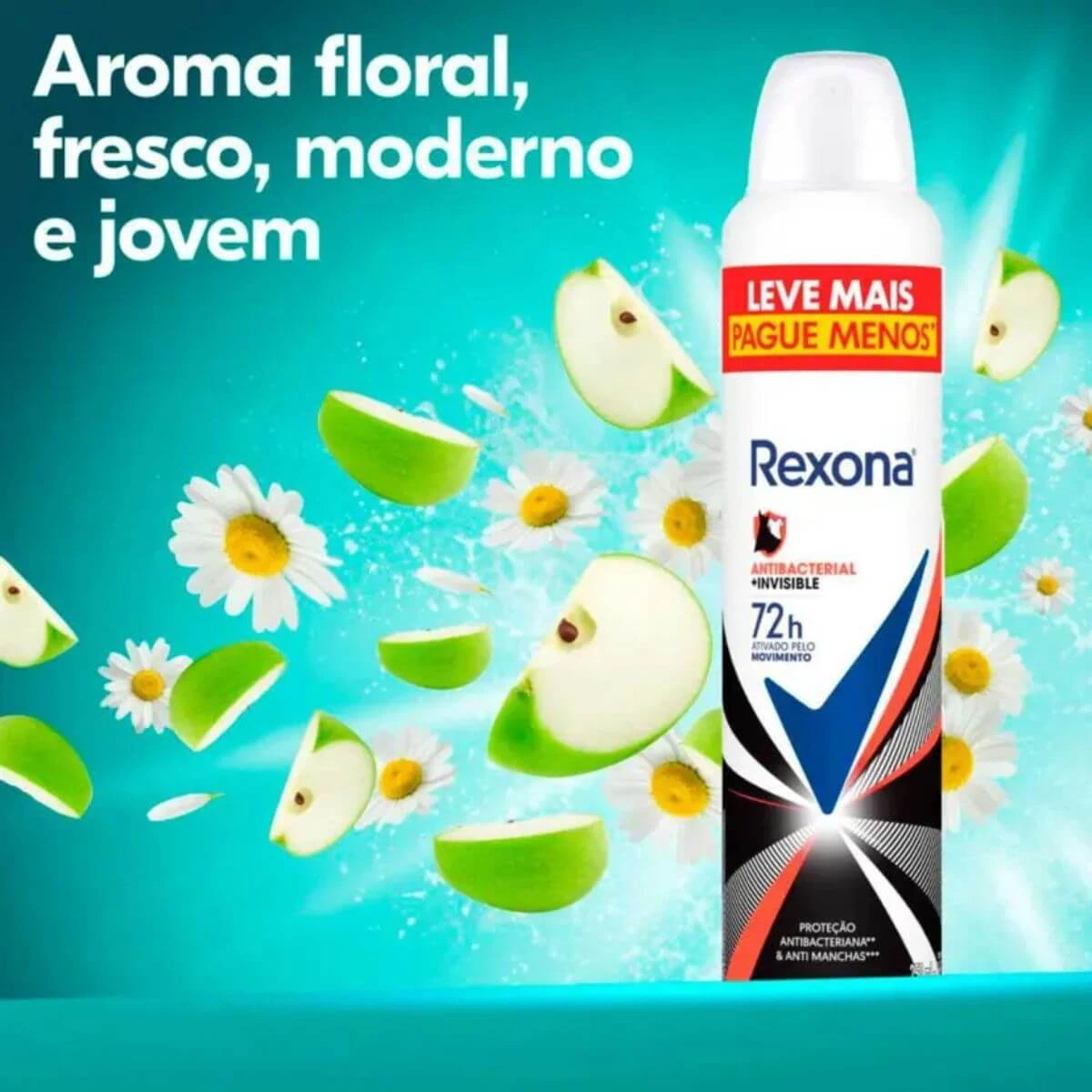 DESODORANTE REXONA AERO ANTIBACTERIAL INVISIBLE 250ML — imagem 3 | Farmácia Resyla