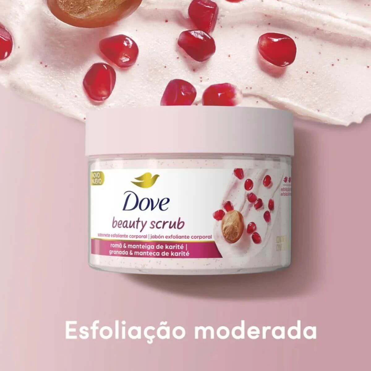 SABONETE ESFOLIANTE DOVE BEAUTY SCRUB ROMÃ E MANTEIGA DE KARITÉ 280G — imagem 2 | Farmácia Resyla