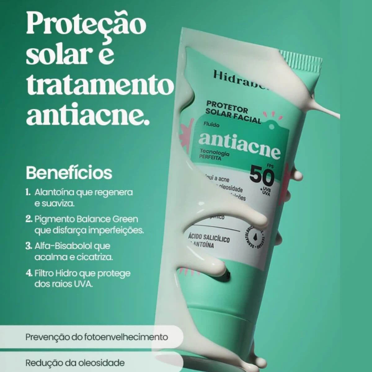 PROTETOR SOLAR HIDRABENE FPS50 ANTIACNE 50G — imagem 2 | Farmácia Resyla