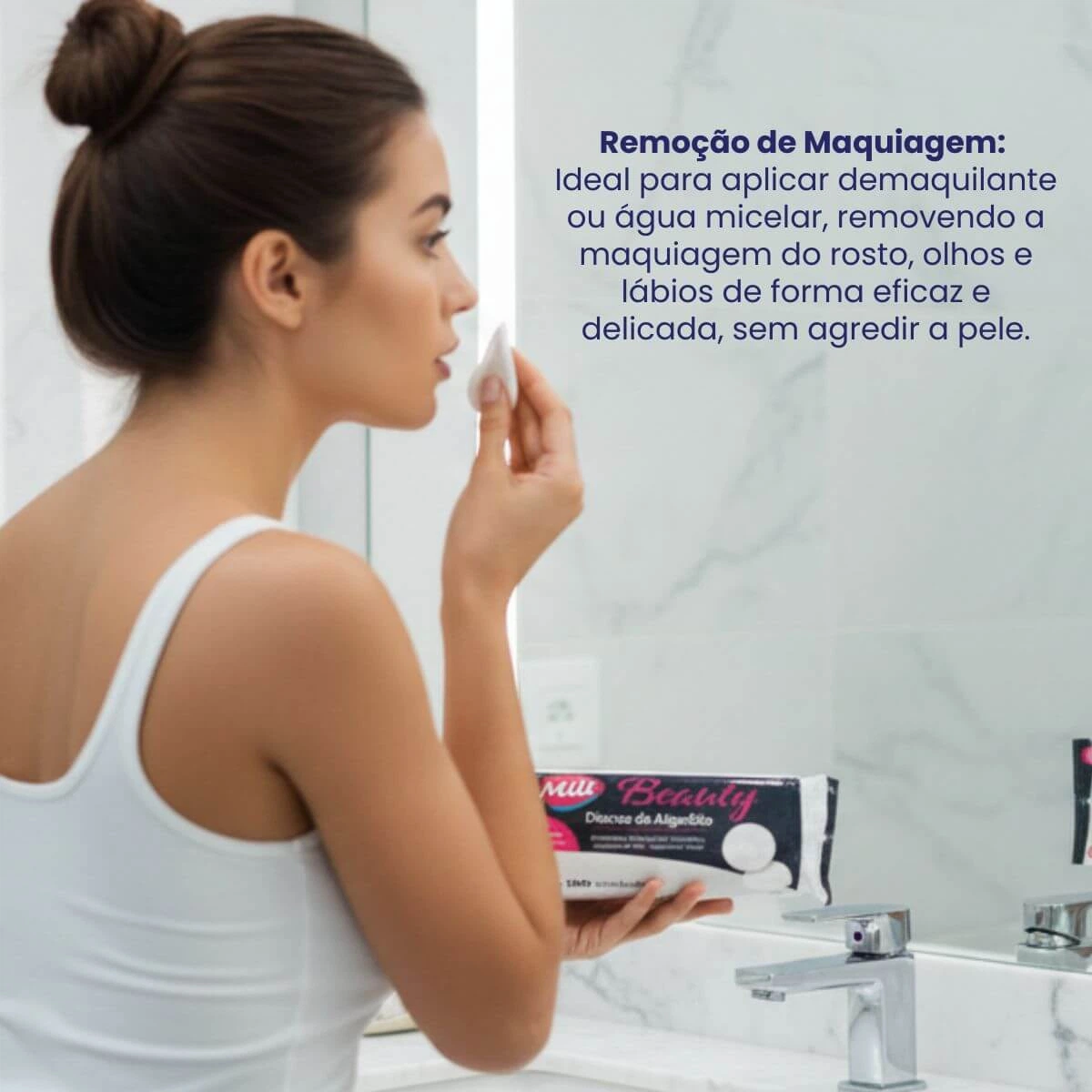 KIT 5% OFF 3 UNIDADES DISCOS DE ALGODÃO MILI BEAUTY 100UN — imagem 3 | Farmácia Resyla
