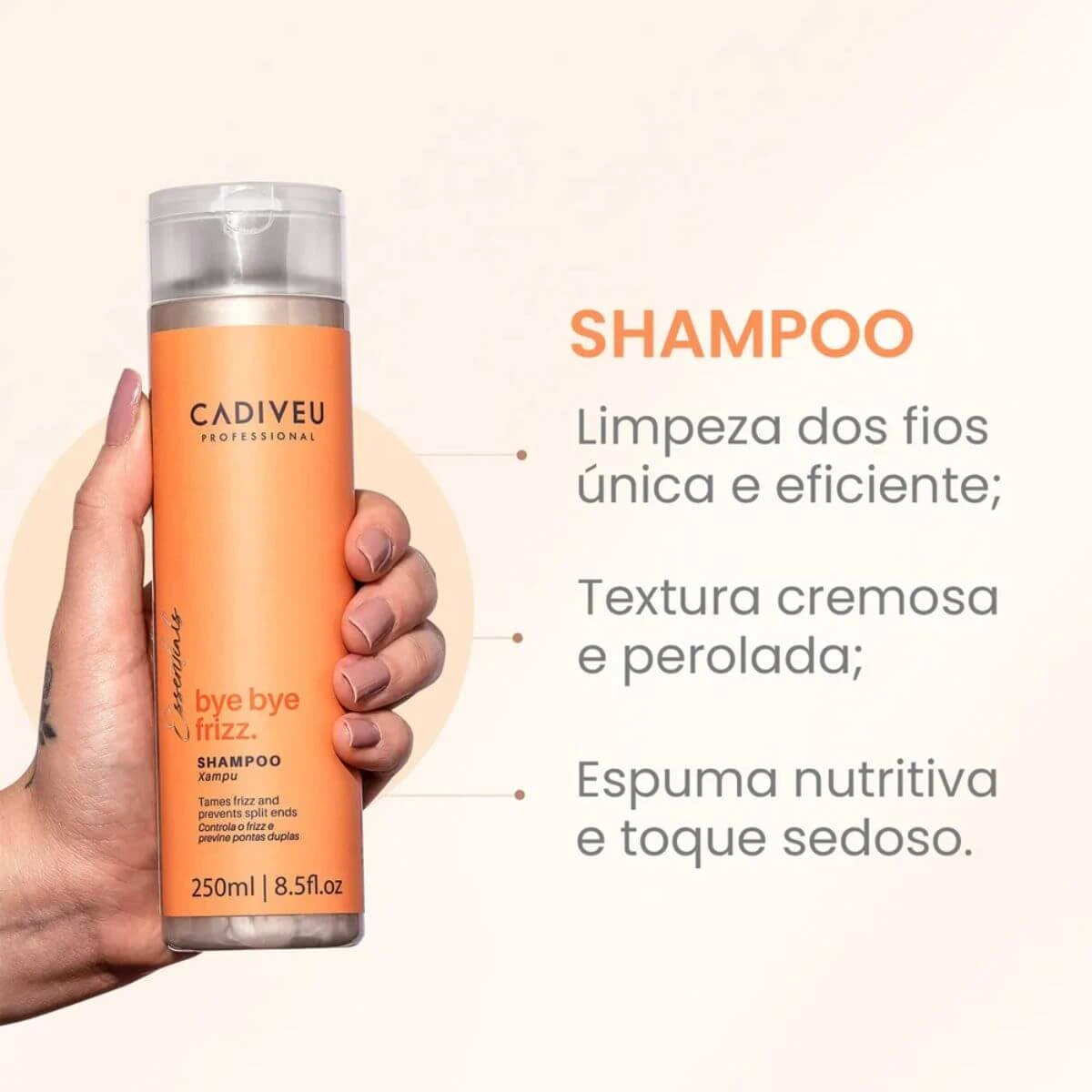 SHAMPOO CADIVEU BYE BYE FRIZZ 250ML — imagem 2 | Farmácia Resyla