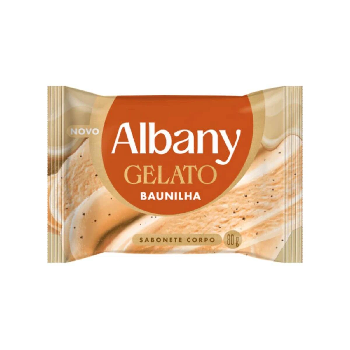 SABONETE BARRA ALBANY GELATO BAUNILHA 80G — Albany | Farmácia Resyla