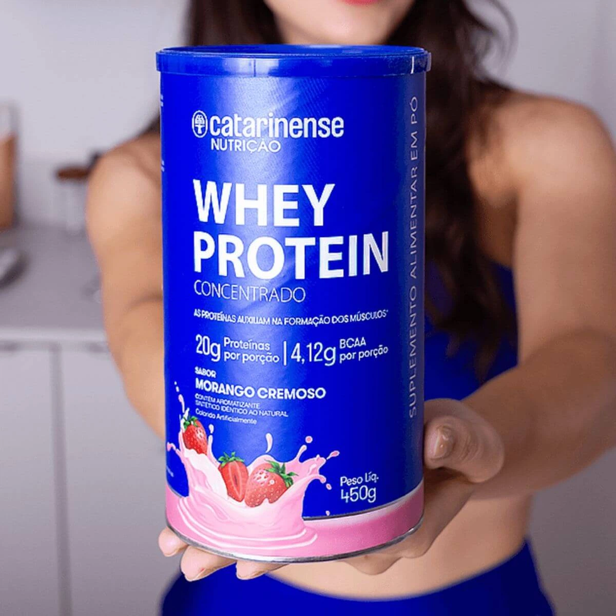 WHEY PROTEIN CONCENTRADO MORANGO 450G - CATARINENSE — imagem 4 | Farmácia Resyla