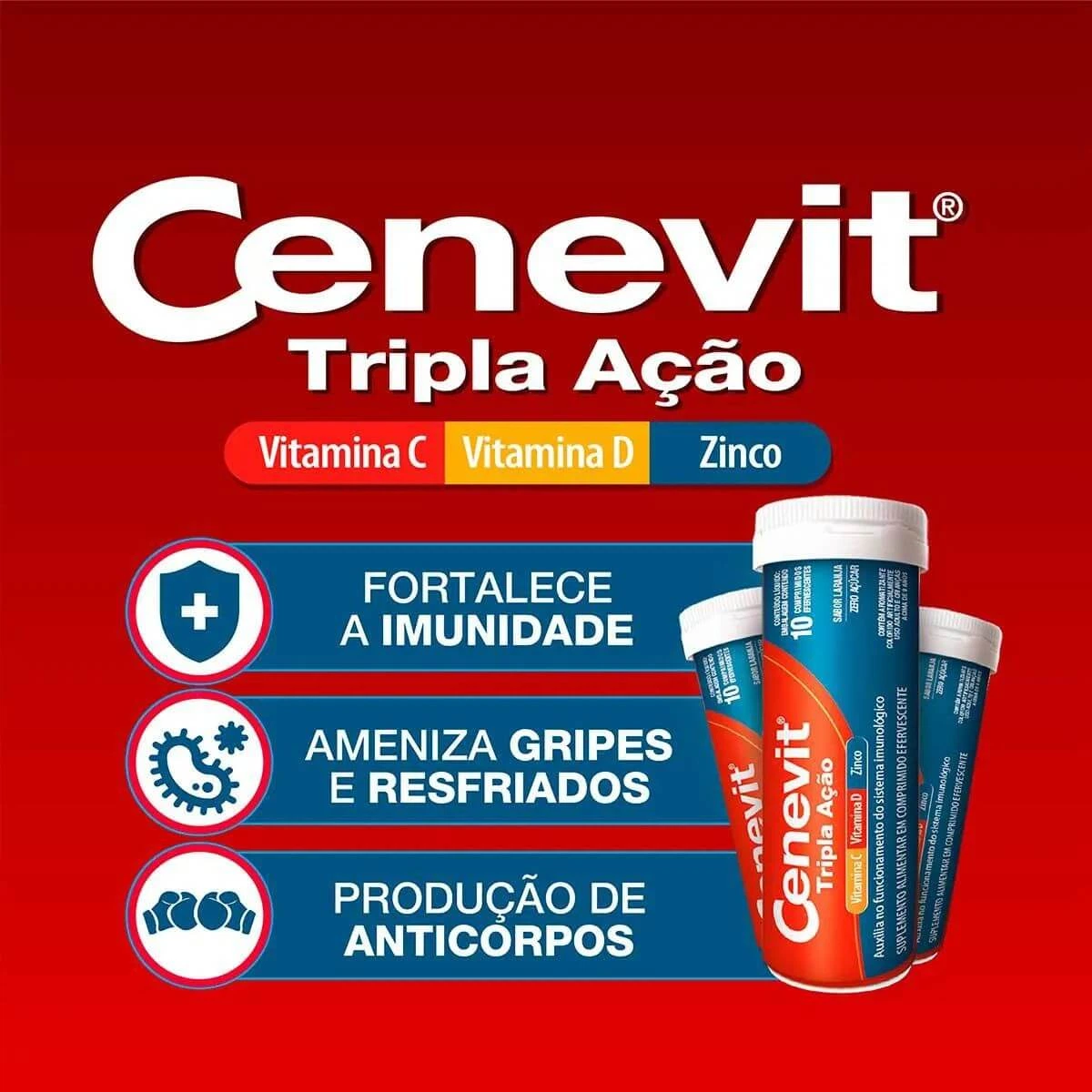 CENEVIT TRIPLA AÇÃO VITAMINA C 30CP EFERVESCENTE - LEGRAND — imagem 2 | Farmácia Resyla