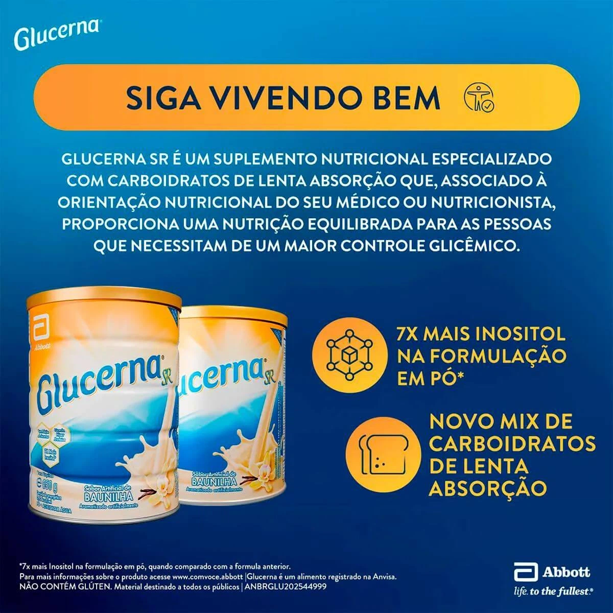 GLUCERNA SR SUPLEMENTO NUTRICIONAL EM PÓ ABBOTT BAUNILHA 850G — imagem 4 | Farmácia Resyla