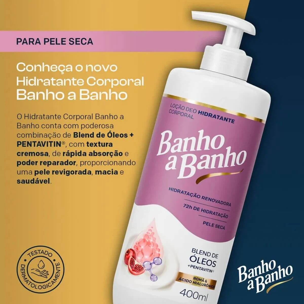LOÇÃO HIDRATANTE BANHO A BANHO ROMÃ E ÁCIDO HIALURÔNICO 400ML — imagem 2 | Farmácia Resyla