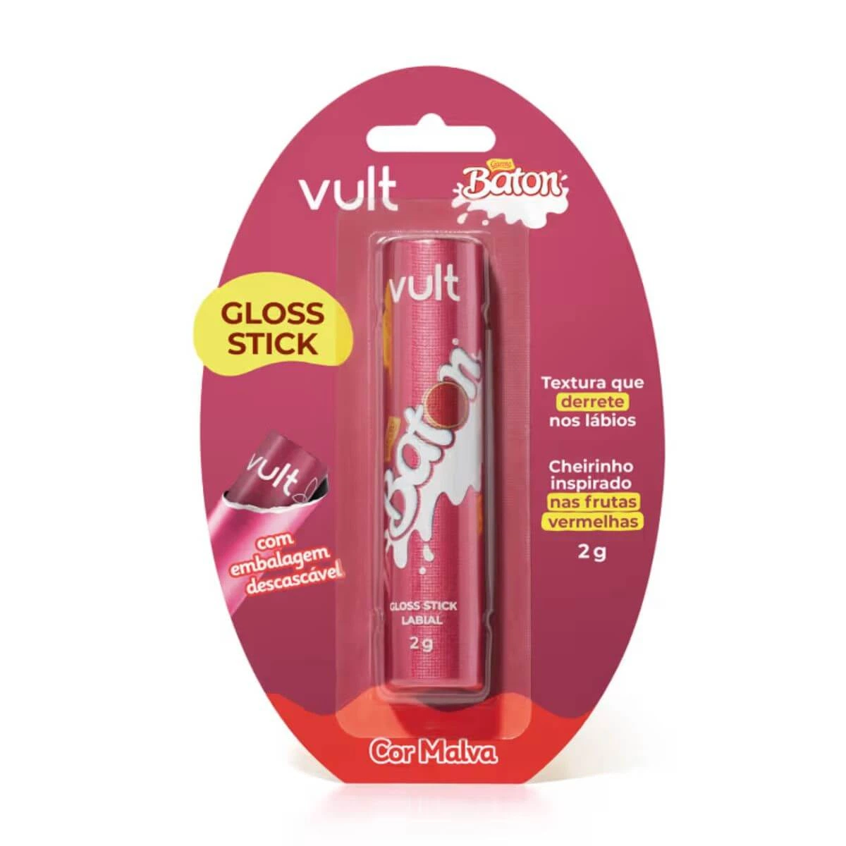 GLOSS VULT BATON GAROTO FRUTAS VERMELHAS — imagem 2 | Farmácia Resyla