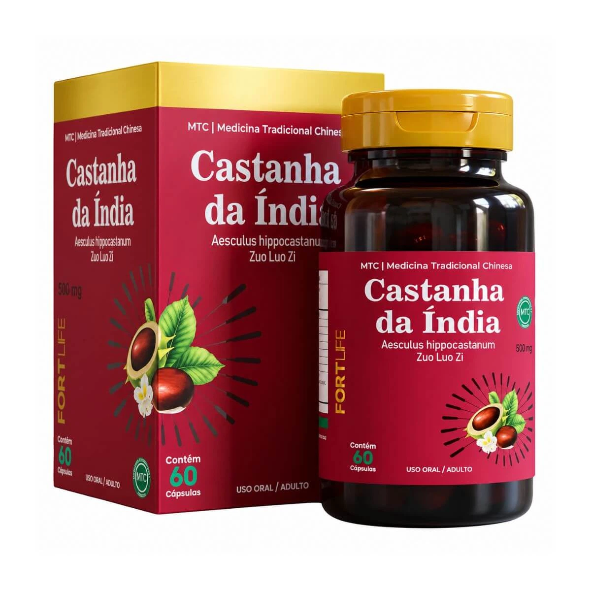 CASTANHA DA ÍNDIA 500MG 60 CÁPSULAS - FORTLIFE — Fortlife | Farmácia Resyla