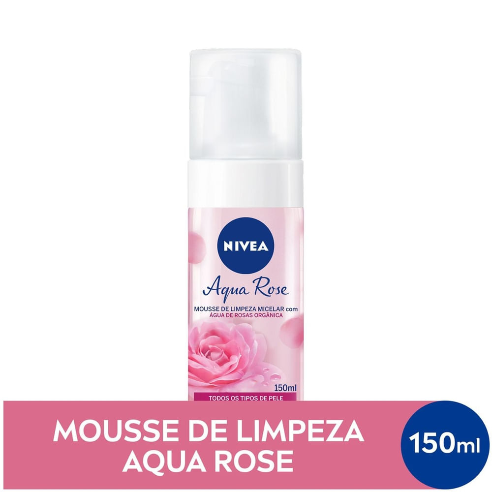 Mousse de Limpeza Facial Nivea Aqua Rose com Água de Rosas Orgânica 150ml — Nivea | Farmácia Resyla