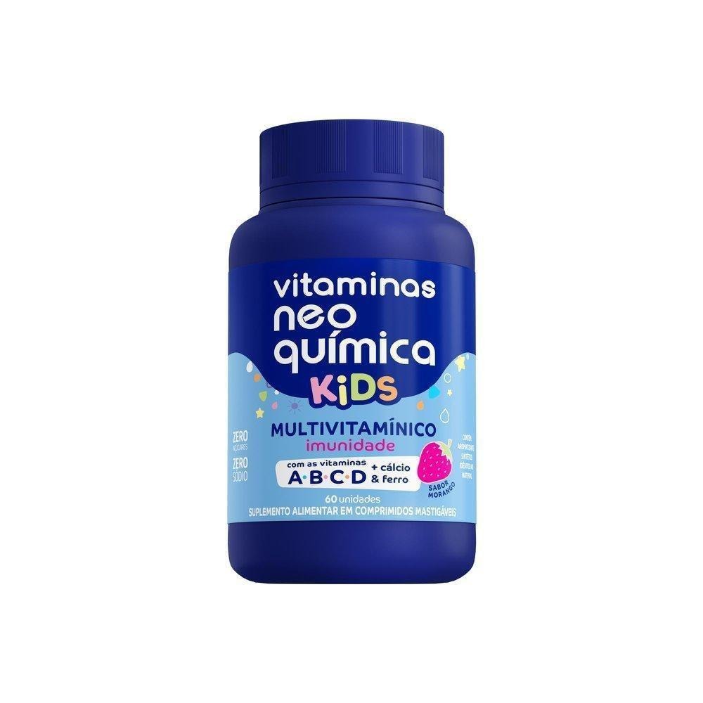 Neo Química Kids Multivitamínico Sabor Morango Zero Açúcar 60 Comprimidos Mastigáveis — Hypera | Farmácia Resyla