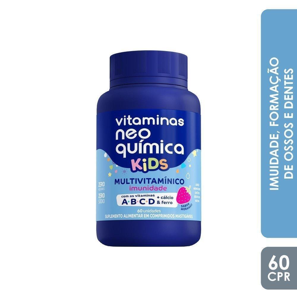 Neo Química Kids Multivitamínico Sabor Morango Zero Açúcar 60 Comprimidos Mastigáveis — imagem 2 | Farmácia Resyla