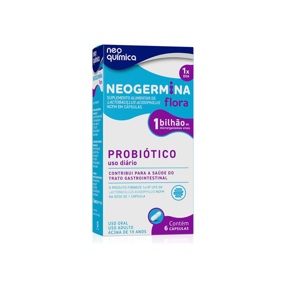 Neogermina Flora Probiótico 1 Bilhão 6 Cápsulas Duras — Neo Quimica | Farmácia Resyla