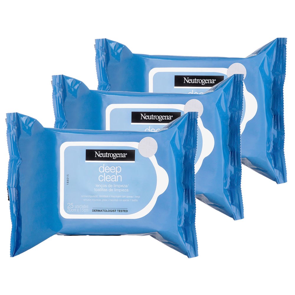 Neutrogena - Deep Clean Intensive - Kit Lenço Demaquilante - 3 Unidades — Neutrogena | Farmácia Resyla