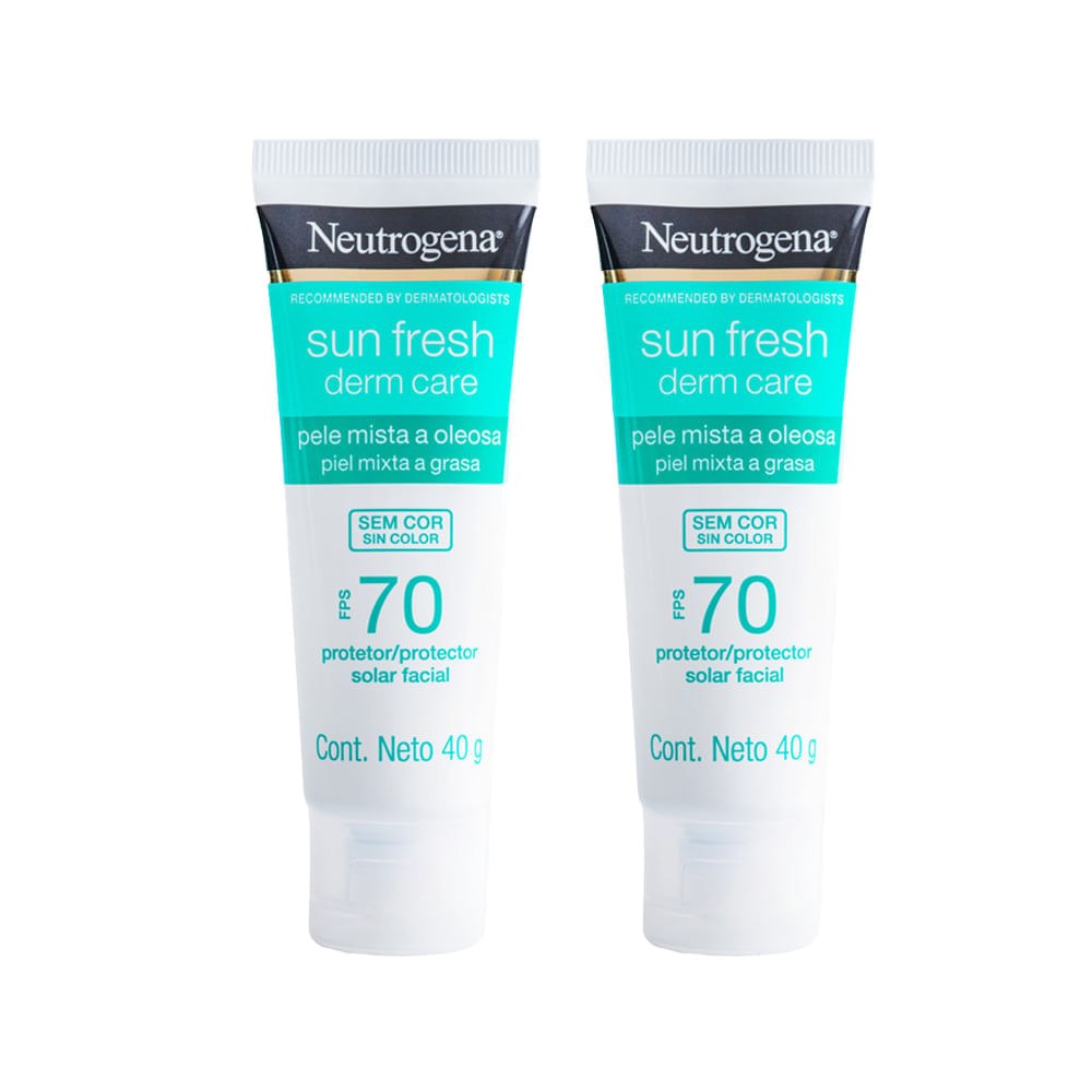 Neutrogena - Kit Sun Fresh Derm Care - Protetor Solar Facial Pele Oleosa FPS 70 40g 2 Unidades — imagem 3 | Farmácia Resyla
