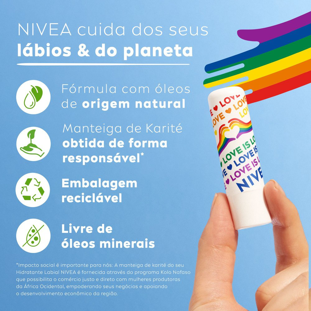 NIVEA Hidratante Labial Original Care Orgulho 4,8g — imagem 4 | Farmácia Resyla