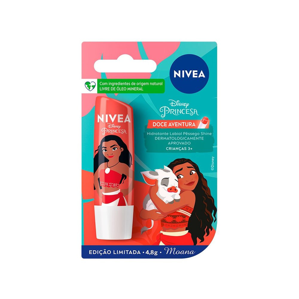 NIVEA Hidratante Labial Pêssego Shine 4,8g - Ed. Limitada Disney Moana — Nivea | Farmácia Resyla