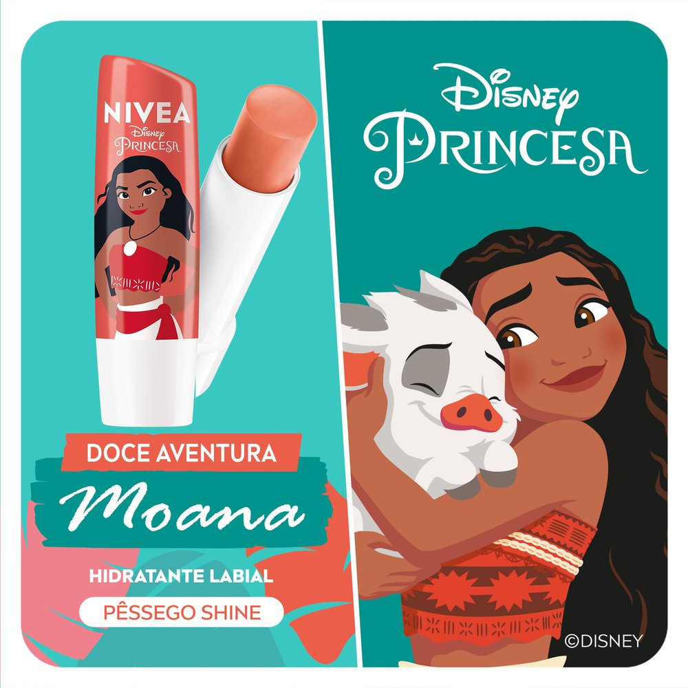 NIVEA Hidratante Labial Pêssego Shine 4,8g - Ed. Limitada Disney Moana — imagem 2 | Farmácia Resyla