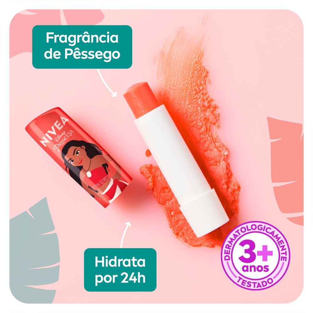 NIVEA Hidratante Labial Pêssego Shine 4,8g - Ed. Limitada Disney Moana — imagem 4 | Farmácia Resyla