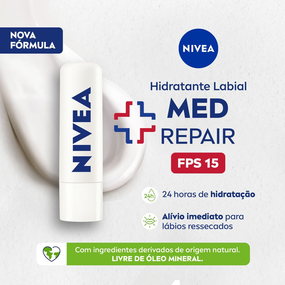 Nivea Protetor Labial Med Repair FPS15 4,8g — imagem 2 | Farmácia Resyla