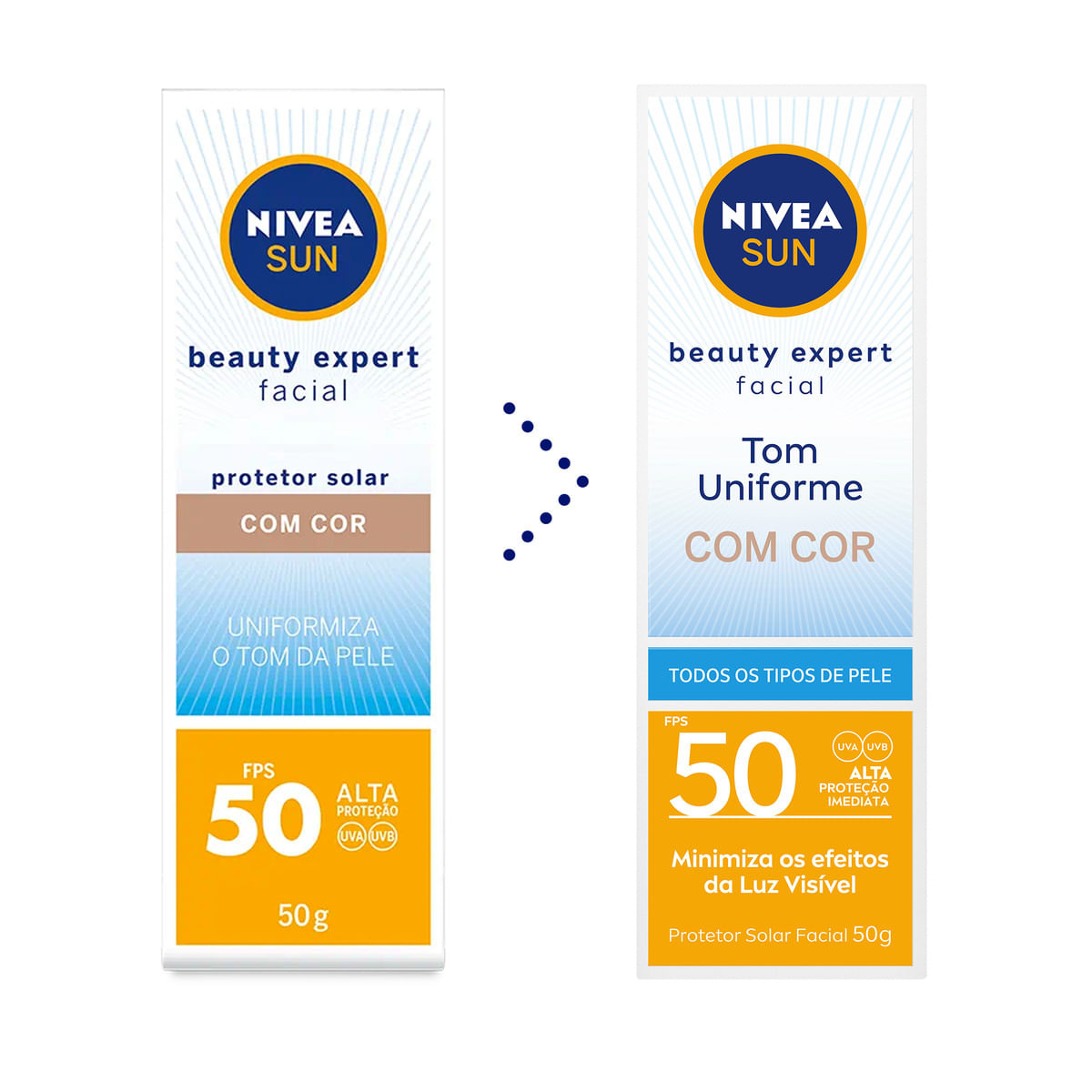 NIVEA SUN Protetor Solar Facial Beauty Expert Com Cor FPS 50 50g — imagem 2 | Farmácia Resyla