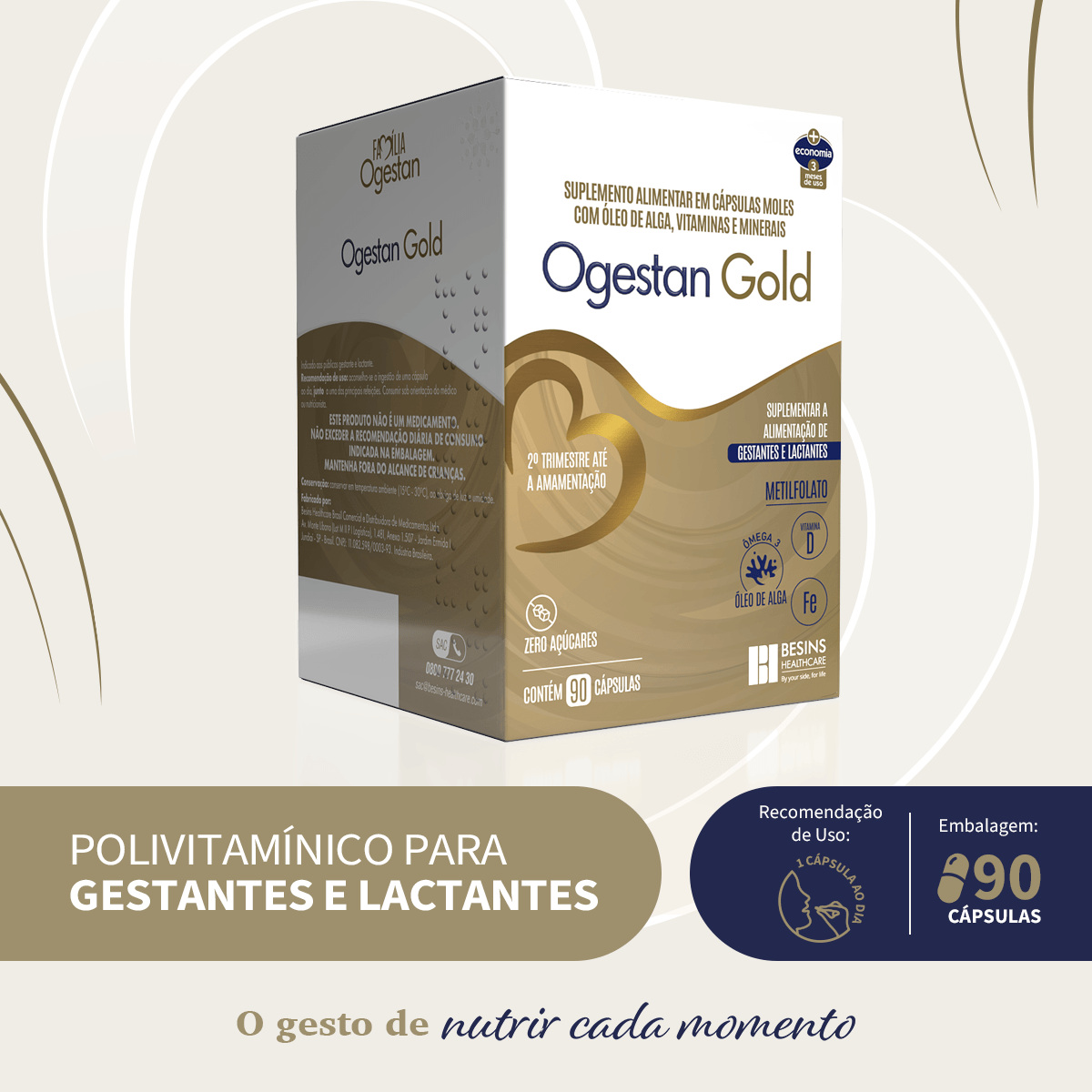 Ogestan Gold 90 Cápsulas Moles — Ogestan | Farmácia Resyla