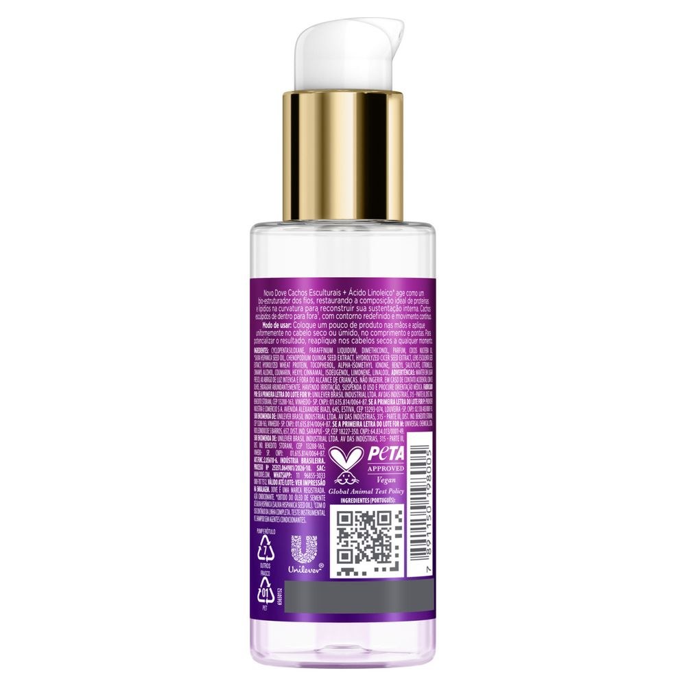 Óleo Capilar Nutri-Escultor Dove Cachos Esculturais + Ácido Linoleico 110ml — imagem 3 | Farmácia Resyla